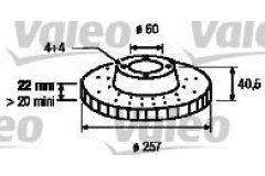 Тормозной диск для FIAT GRANDE PUNTO (199_) 1.2 2005-, код двигателя 199A4.000, V см3 1242, кВт 48, л.с. 65, бензин, Valeo 197044